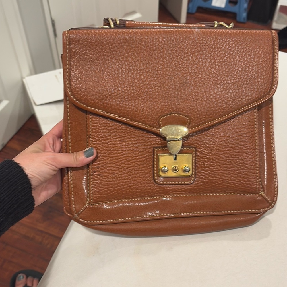 New leather bag suede interior